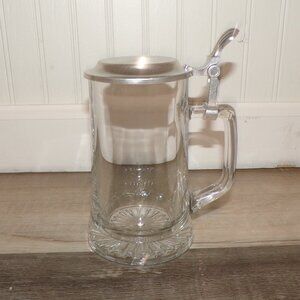 VTG ALWE Glass Beer Stein with a Pewter Lid
